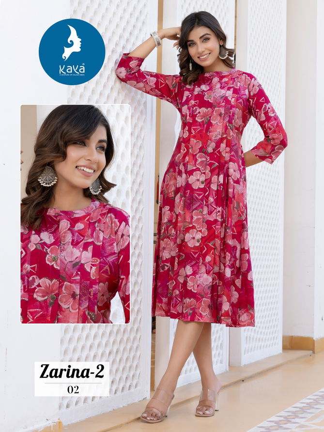 Zarina 2 By Kaya Chanderi Foil Printed Anarkali Kurti Wholesale Price In Surat